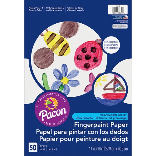 Fingerpaint Paper, 50lb, 11" x 16", White 50/PK