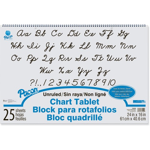 Tablet, Chart, Unruled, 24x16, White