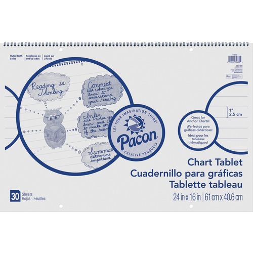 Tablet, Chart, 1" Rld, 24x16, White