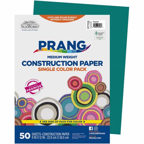 Paper, Construction, 9x12, Turquoise 50/PK
