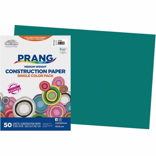Paper, Constr, 12x18, Turquoise 50/PK