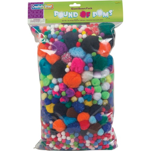 Poms, Assorted Sizes, 1 lb, Assorted