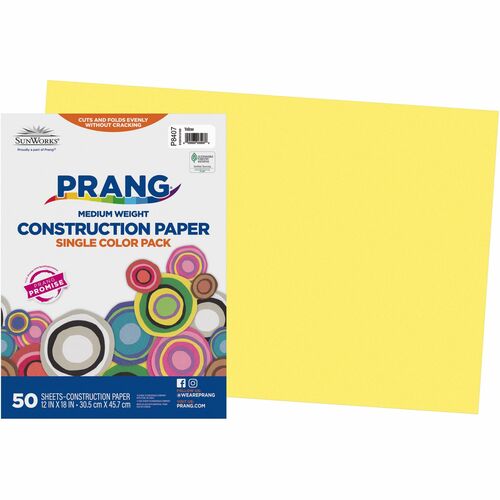 Paper, Construction, 12x18, Yellow 50/PK