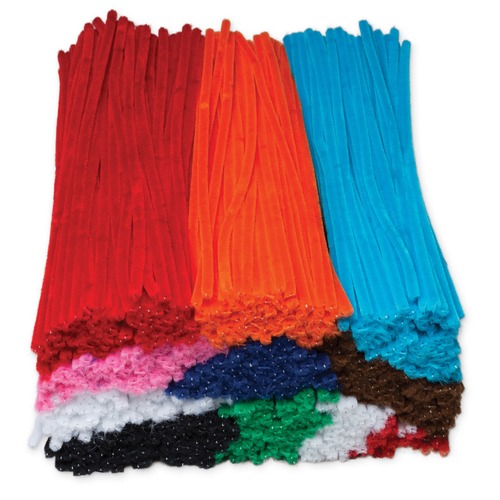 Jumbo Chenille Stems, 6mm x 12", Ast 1000/BX