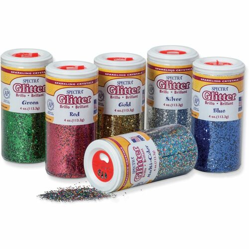 Glitter, Assorted, 4 Oz 6/ST