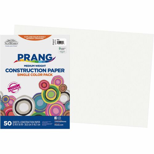 Paper, Construction, 12 x 18, White 50/PK