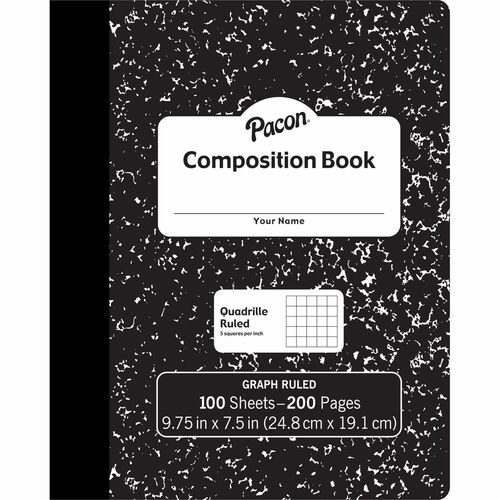 Book, Composition, Quad, Marble, 100 Sheet 6/PK