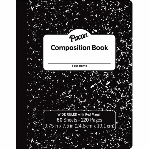 Book, Composition, Wide, Marble, 60 Sheet 72/CT