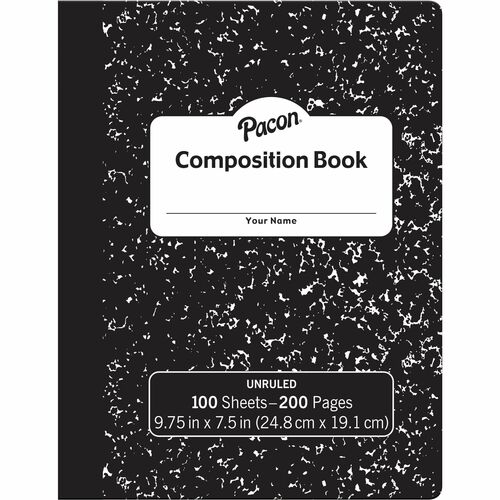 Book, Composition, Unruled, Marble, 100 Sheets 24/CT