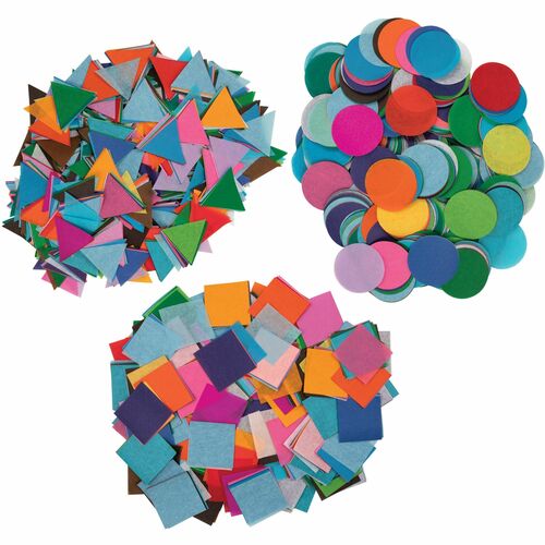 Tissue, 2" Squares/2-1/4" Triangles/2-1/8" Circles, 500g, AST