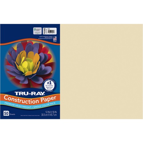 Construction Paper, 76 lb, 12"x18", Ivory 50/PK