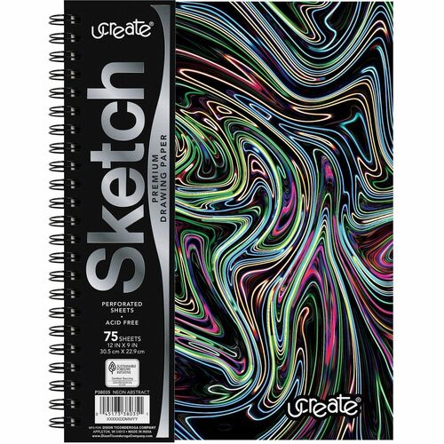 Sketchbook, Squiggles, 75 Pages, 120 Gsm, 9" x 6", Neon