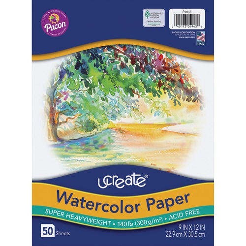 Paper, Watercolor, 140 lb, White 50/PK