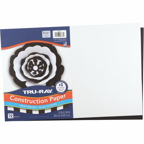 Paper, Const, Truray, 12" X 18", 72 Sheets, Black/White Assortment 72/PK