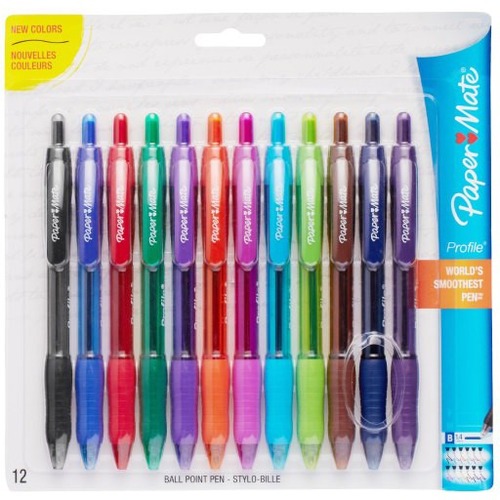 Pen, Profile, Retractable, 1.4 Millimeter, Assorted 12/PK