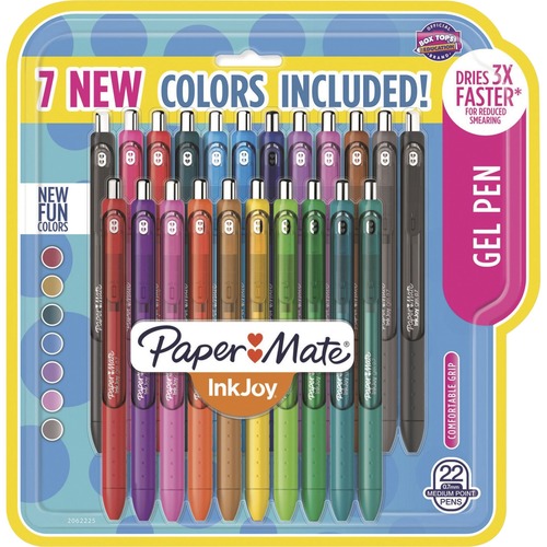 Pen, Gel, Retractable, 0.7, Assorted 22/PK