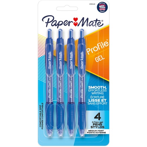 Pen Gel Profile 0.7 Millimeter Blue 4/PK