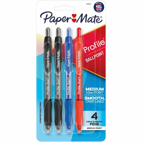Pen, Ballpoint, Profile, 1.0 Millimeter, Blue Assorted 4/PK