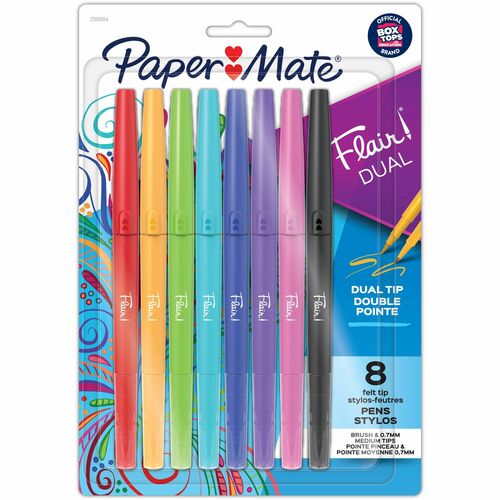 Pen, Flair, Duo, Asst 8/PK