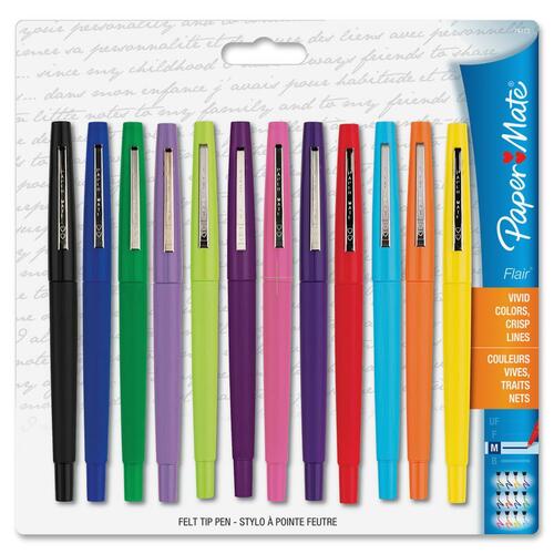Pen, Flair, Medium, Assorted 12/PK