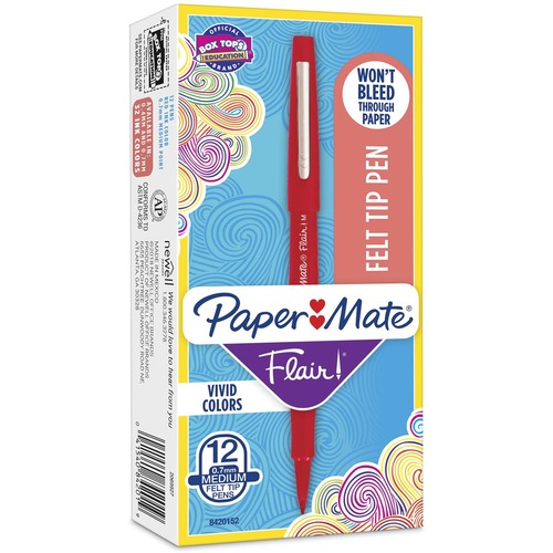 Pen, Marker, Flair, Medium, Red 12/DZ