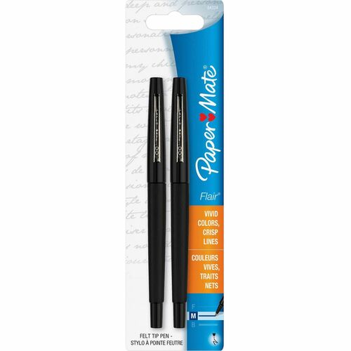 Pen, Porous, Flair Pen, Black 2/PK