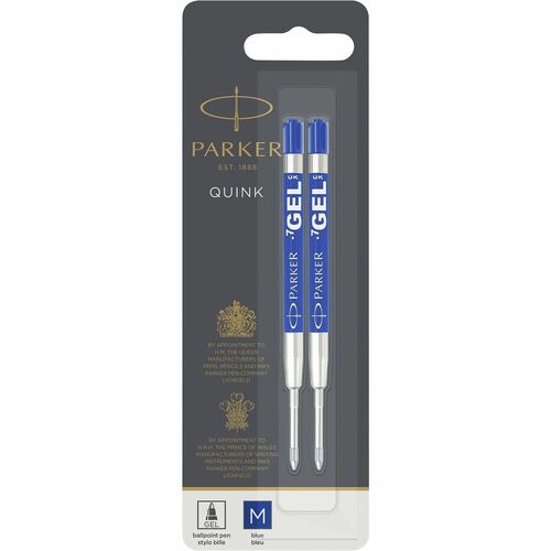 Refill, Parker, Gel, Medium, Blue 2/PK
