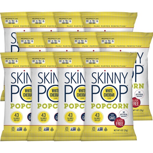 Popcorn, White Cheddar, Ready To Eat, 1 oz, Multi 12/CT