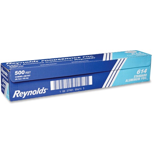 Aluminum Foil Roll, 18" x 500 Foot, Standard Roll, Silver