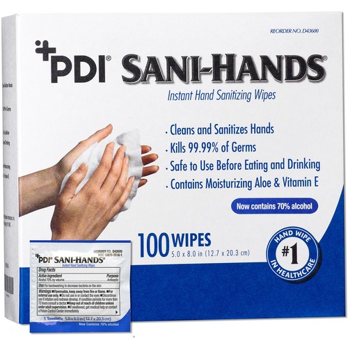 Hand Wipes, Antimicrobial, w/Alcohol, 5" x 8", WE 100/BX