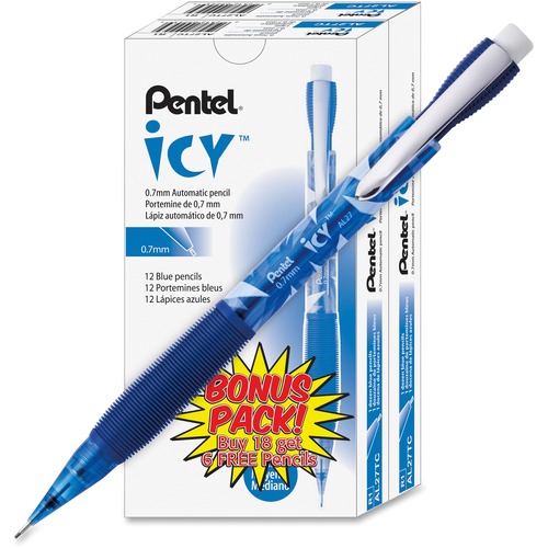 Pencil, Mechanical, Icy, 0.7, Blue Eraser 24/PK