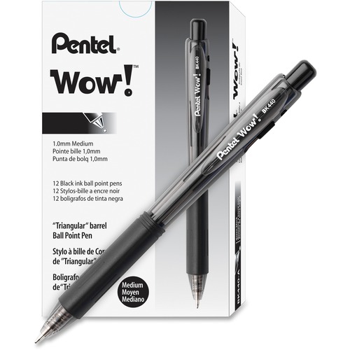 Pen, Wow!, Ballpoint, Medium, Black 36/PK