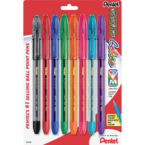 Pen, RSVP, Ballpoint, Colors, Medium 8/PK