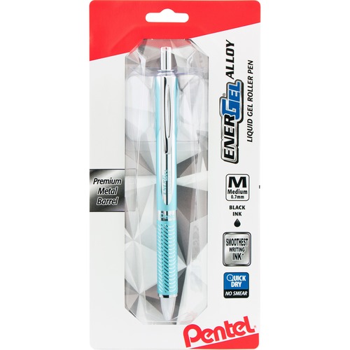 Pen, Gel, Alloy, Medium, Aqua