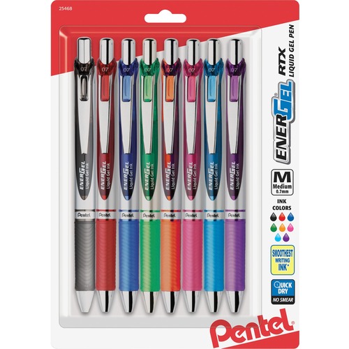 Pen, EnerGel RTX, Extra Fine Nib, Assorted 8/PK
