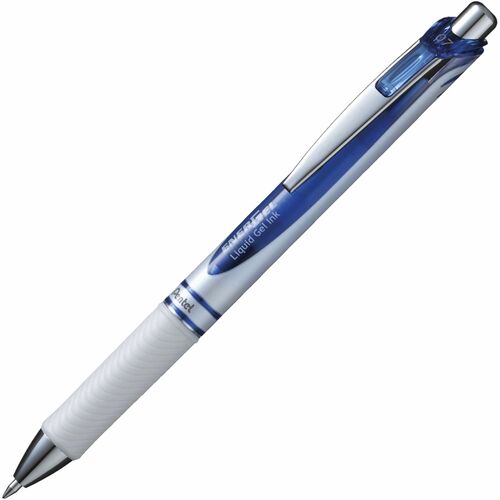 Pen, Gel, Retractable, Metallic Tip, 0.7 mm, Blue