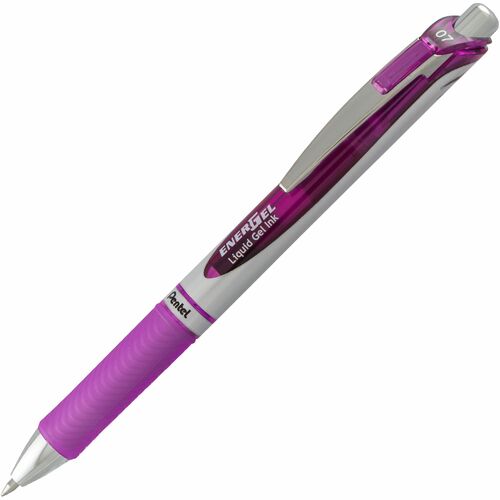 Pen, Gel, Retractable, Metal Tip, 0.7 Millimeter, Violet
