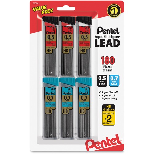 Lead, 0.5/0.7mm, HB/Black 6/PK