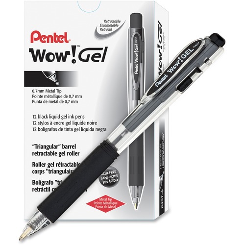 Pen, Gel, Wow!, 0.7 Millimeter, Black 12/DZ