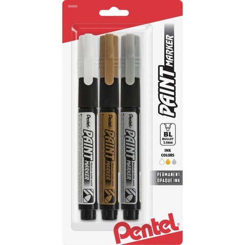Marker, Paint, Quick Dry, White/Gold/Silver 3/PK