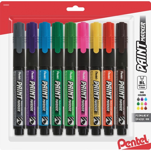 Marker, Paint, Quick-Dry, Ast 9/PK