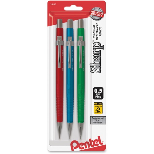 Pencil, Sharp, 0.5 Millimeter, Assorted 3/PK