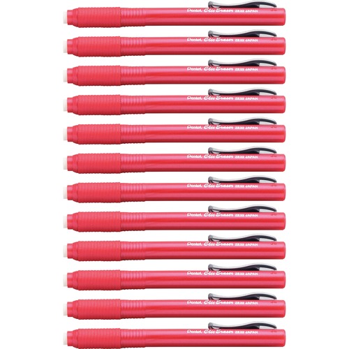 Eraser, Click, With Grip, Red 12/BX