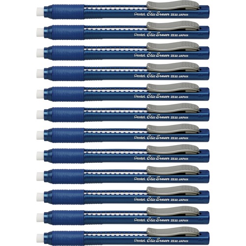 Eraser, Click, With Grip, Blue 12/BX