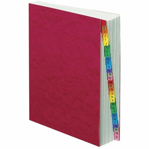 File, Desk, Daily, 1-31, Red