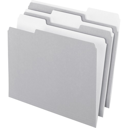 Folder, Letter, 1/3, Single, 11 Point, Gray 100/BX