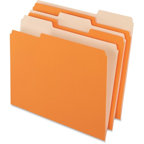 Folder, File, LTR, 1/3, Orange/Letter Orientation 100/BX