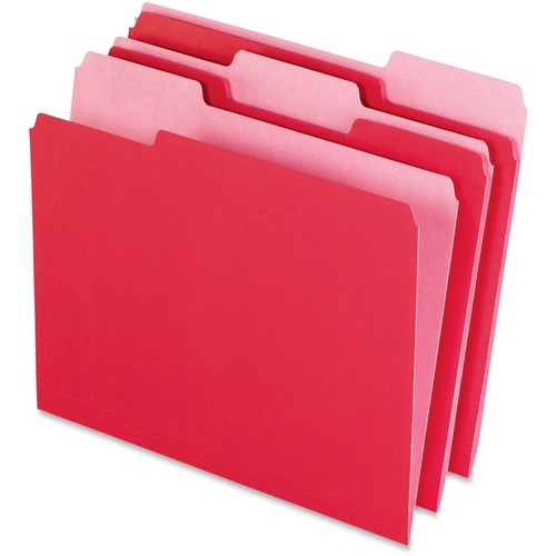 Folder, File, Letter, 1/3, Red/Pink 100/BX
