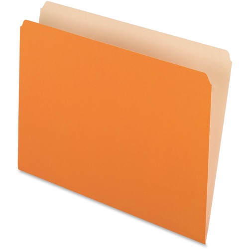Folder, Letter, Straight, Single, 11 Point, Orange 100/BX