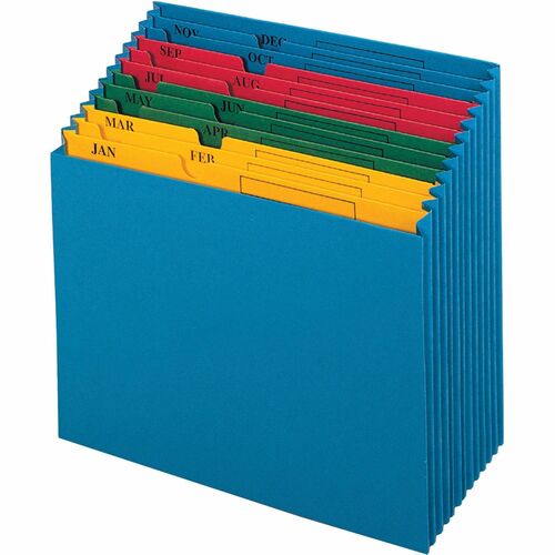 Monthly Project File, Jan-Dec, Pockets, Letter, Blue